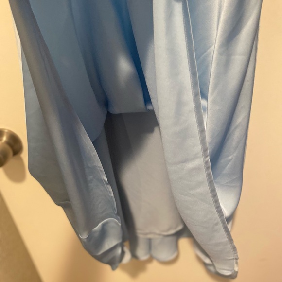 $268 FAVORITE DAUGHTER THE WHISK ME AWAY DRESS LIFHT BLUE SATIN MIDI SIZE 8 - Picture 12 of 14
